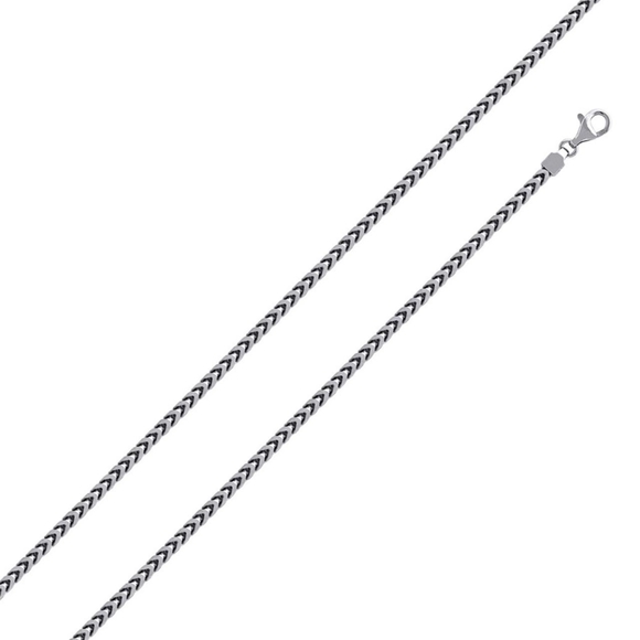 Sterling Silver 925 Rhodium finish Franco 180 Chain 1.8mm 26" - Picture 2 of 4